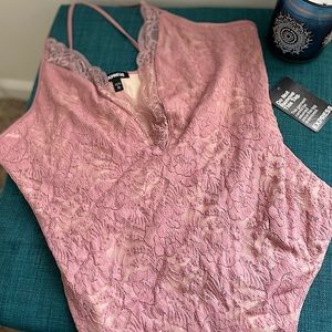Express Lace V Neck Bodysuit